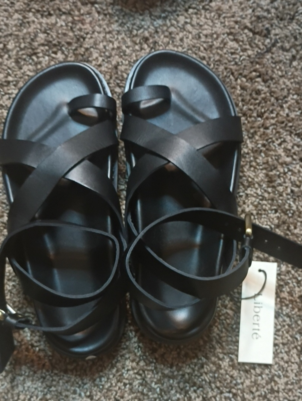 Liberte Black Strappy Women's Sandals